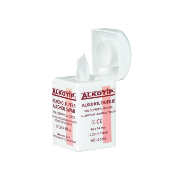 Alcoholdoekjes in dispenser - 155 stuks - Afbeelding 2